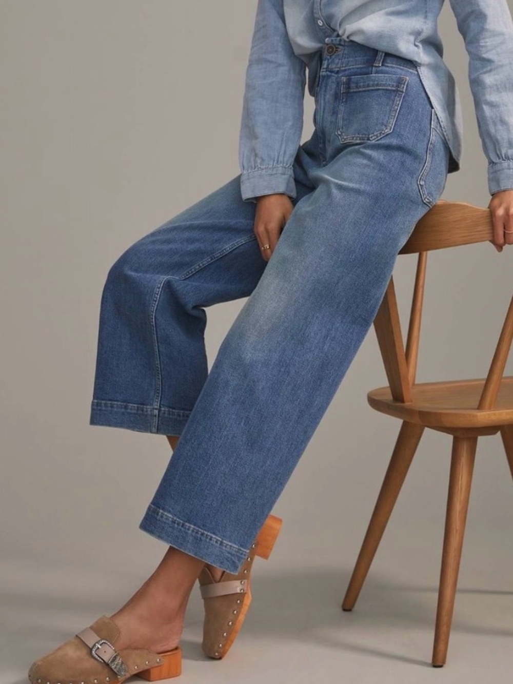 Anthropologie Pilcro Size 29 “The Skipper” Cropped Wide-Leg Jeans- gently used - Picture 13 of 14